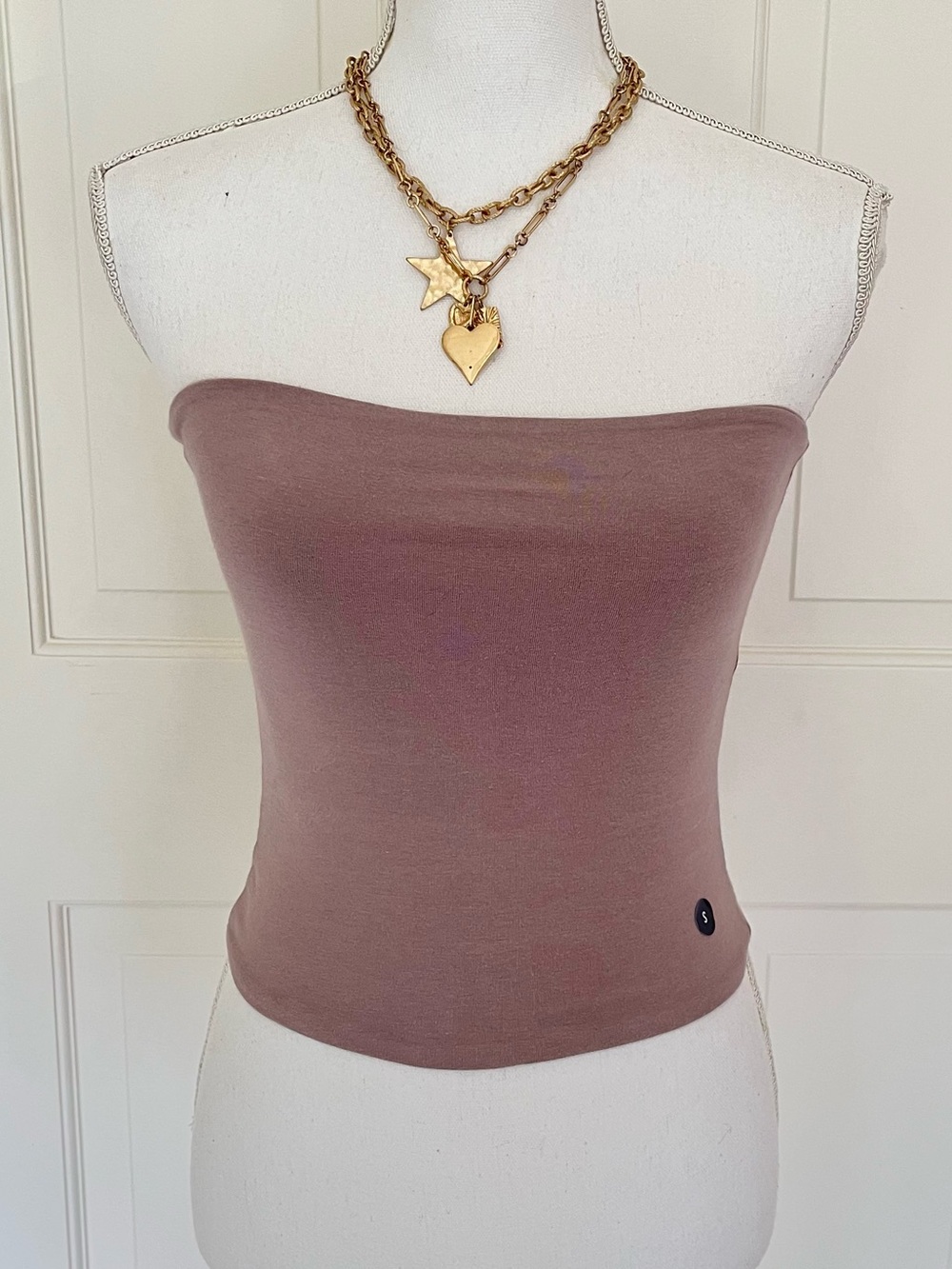 Hollister dark taupe purple tube top